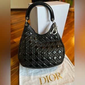 Dior cannage patent leather hobo bag, USED